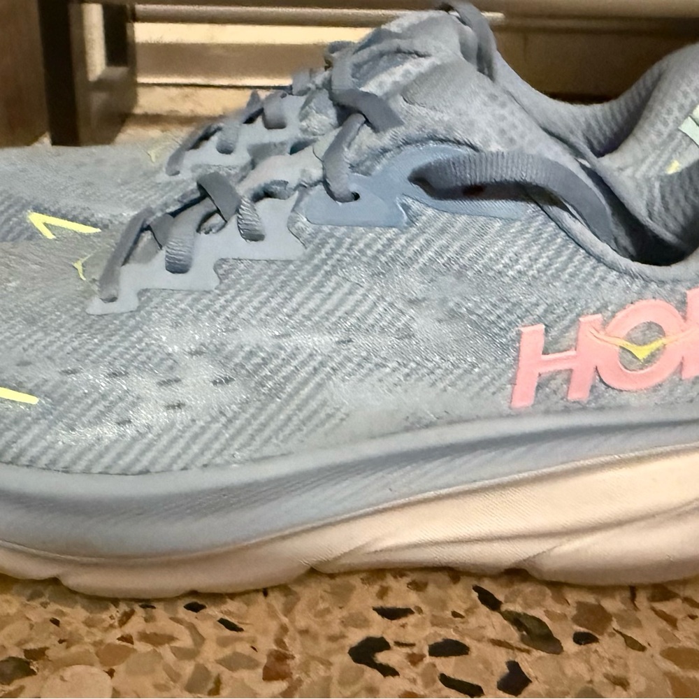 Hoka Kids Light Blue and Pink Sneakers